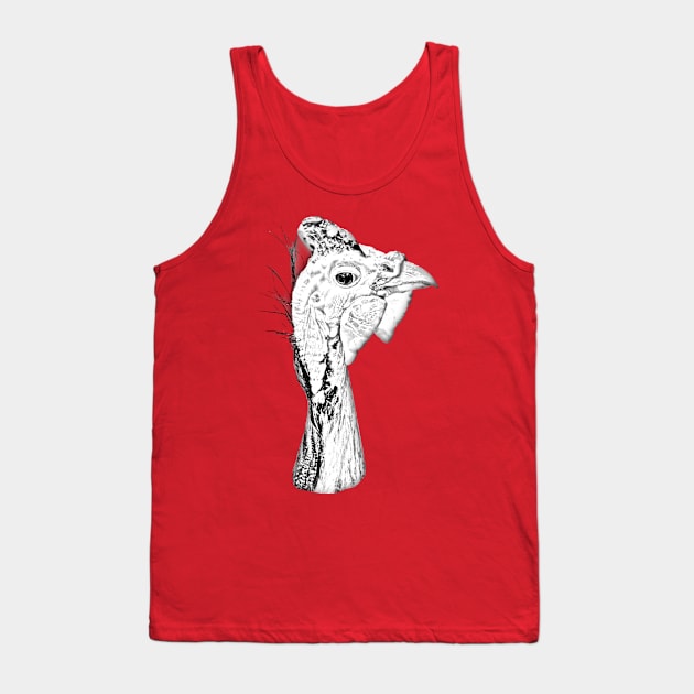 Drawing conversion of a Helmeted Guineyfowl Tank Top by dalyndigaital2@gmail.com